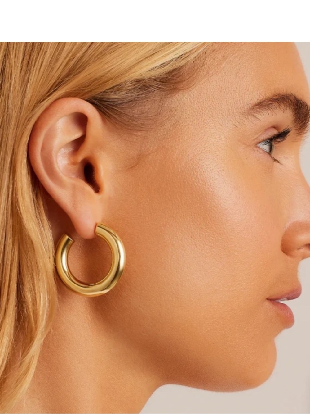 Gorjana New 18k Gold Plated Brass Lou Statement Hoops Classic